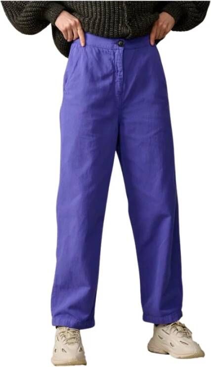Bellerose Pasop katoen en linnen broek , Paars, Dames