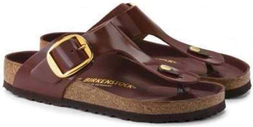 Birkenstock Gizeh Big Buckle slides , Bruin, Dames