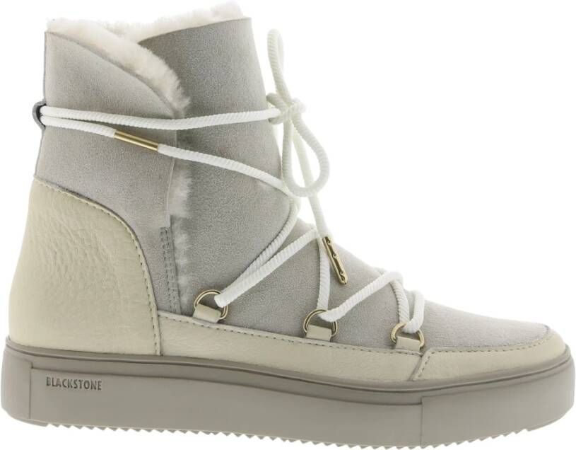 Blackstone Ul87 amandelmelk high top bont , Beige, Dames