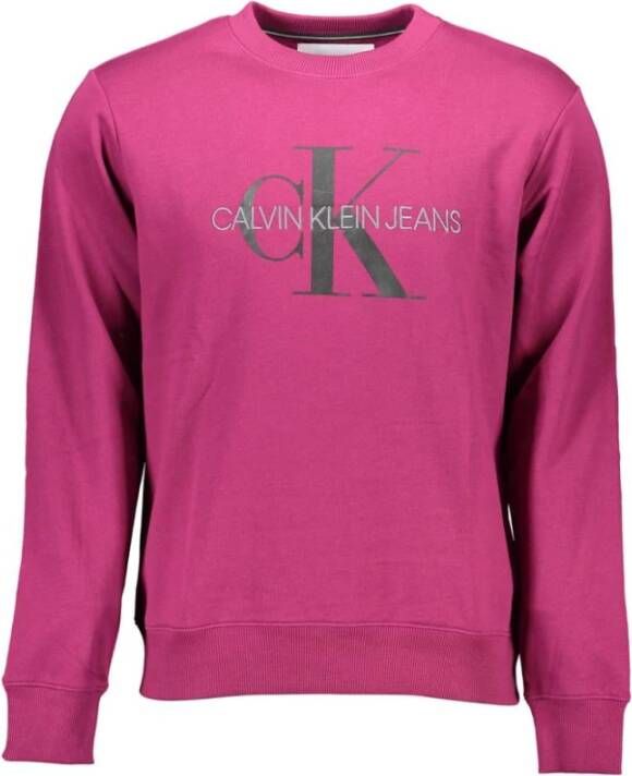 Calvin Klein Purple Men Zipless Sweatshirt , Paars, Heren