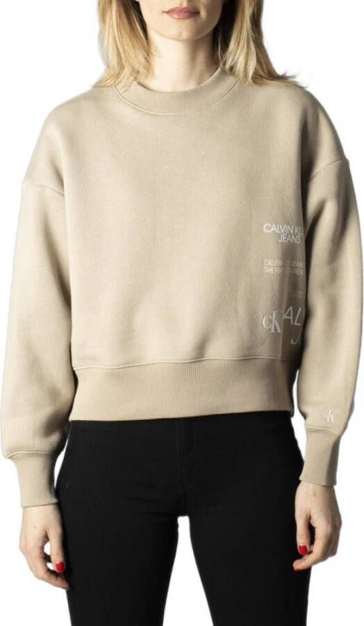 Calvin klein Jeans Hoodies & Sweatvesten Beige Dames