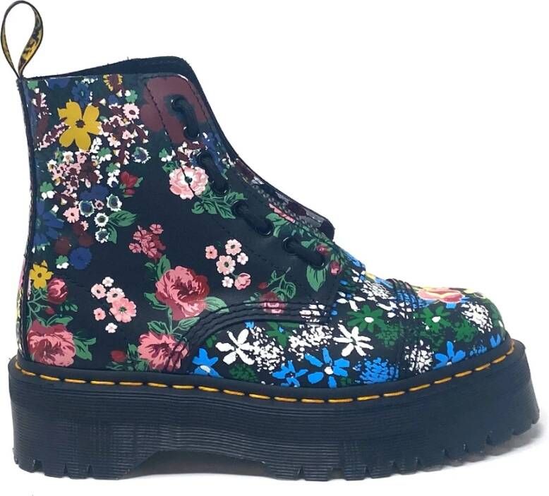 Dr Martens Sinclair Floral Mash Up Leather Platform Boots Dr. Martens, Blauw, Dames