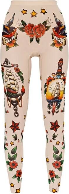 Dsquared2 Leggings met een patroon , Beige, Dames