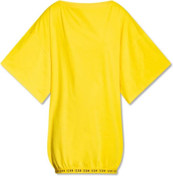Dsquared2 Oversize Beach T shirt , Geel, Dames