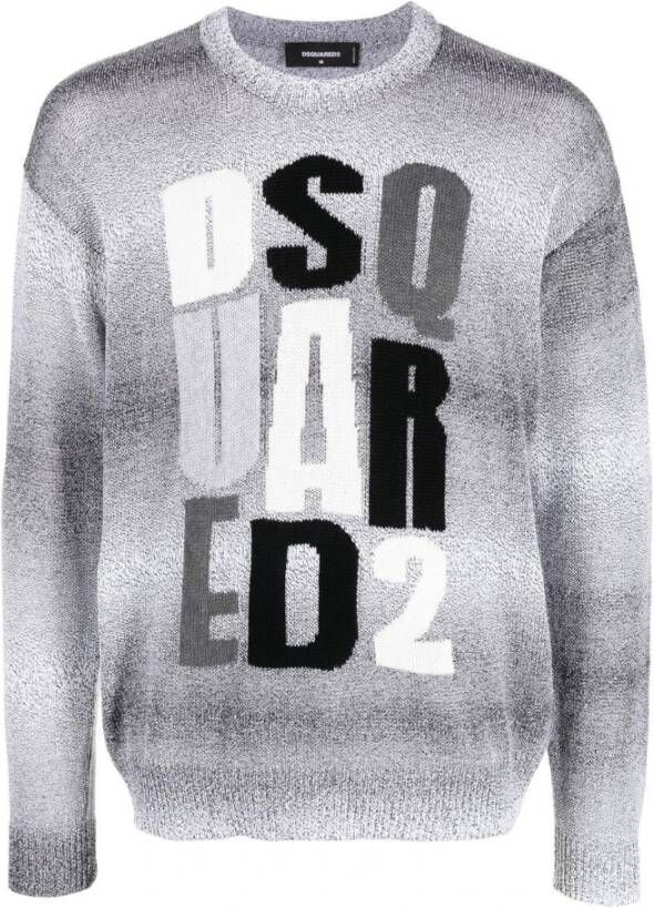 Dsquared2 Round neck Knitwear , Grijs, Heren