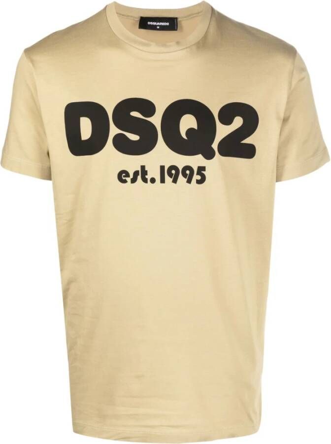 Dsquared2 T Shirts , Beige, Heren