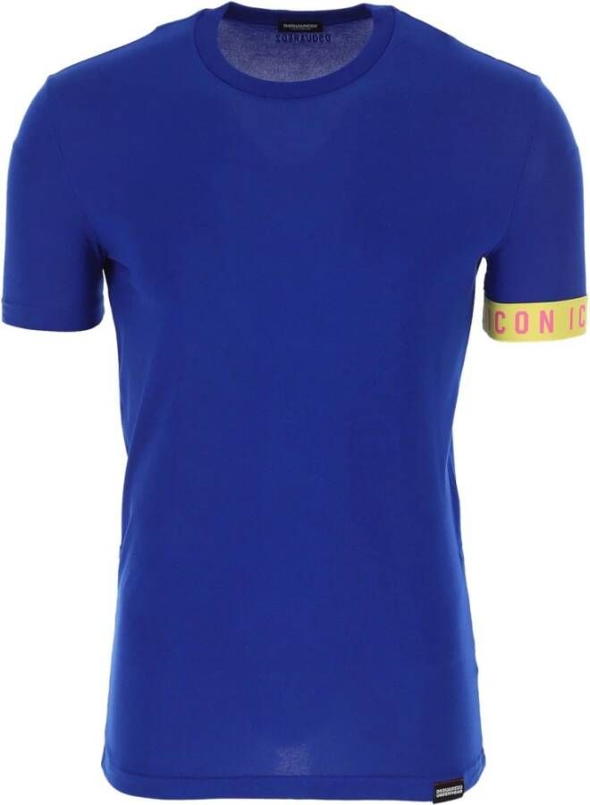 Dsquared2 T Shirts , Blauw, Heren