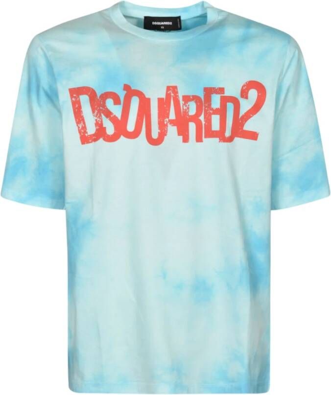 Dsquared2 T Shirts , Blauw, Heren
