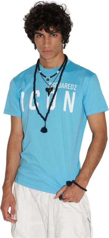 Dsquared2 T Shirts , Blauw, Heren