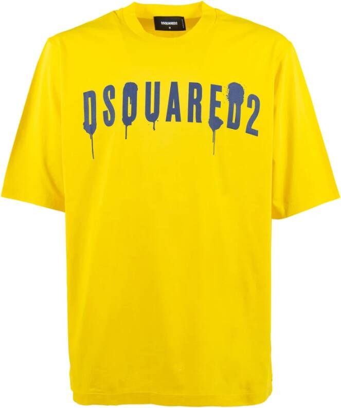 Dsquared2 T Shirts , Geel, Heren