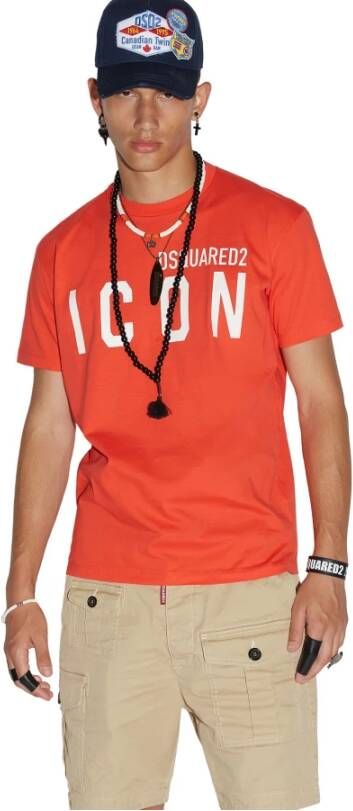 Dsquared2 T Shirts , Oranje, Heren