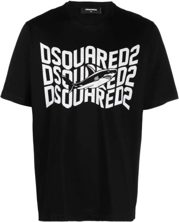 Dsquared2 T Shirts , Zwart, Heren