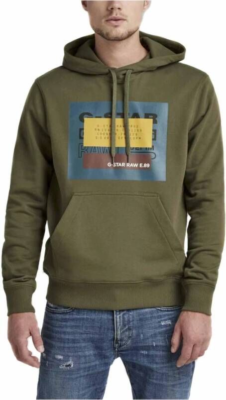 G-Star G Star RAW hoodie met biologisch katoen shadow olive