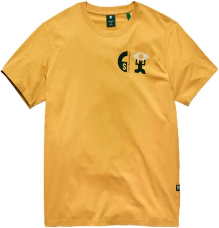G-Star G star Shirts Geel Heren