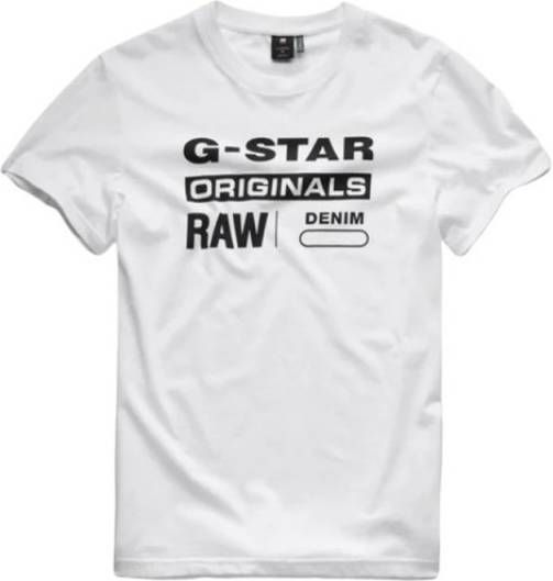 G-Star T-Shirt Wit Met Zwarte Opdruk (D14143 336 110)
