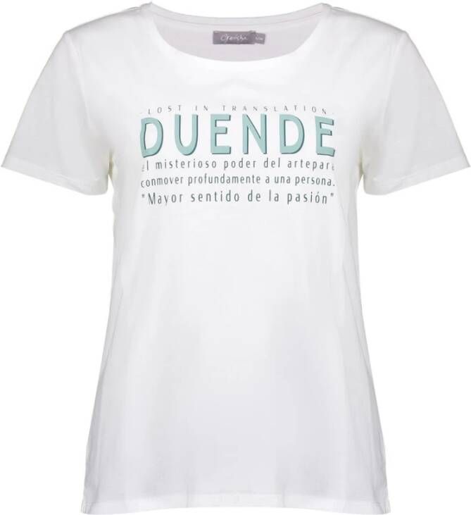 Geisha 22105 25 010 t shirt duende off white/ocean green
