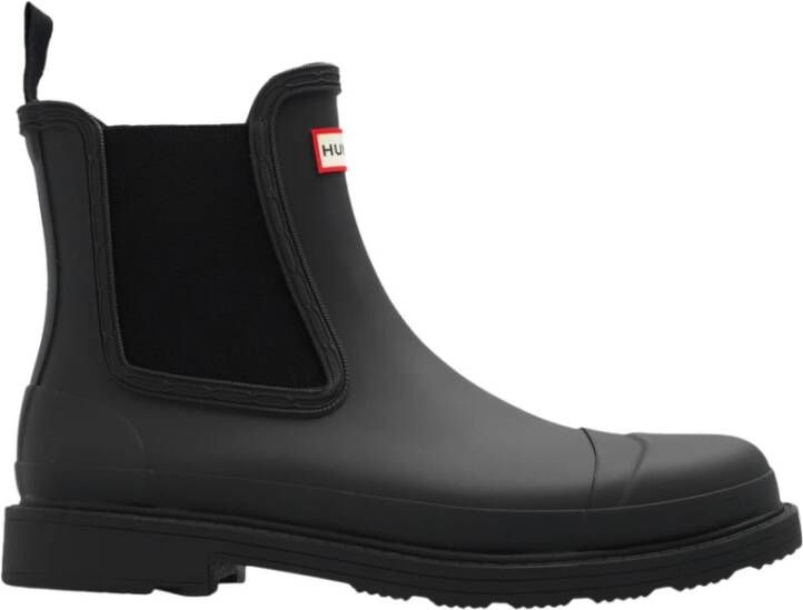 Hunter Commando Chelsea Rain Boots , Zwart, Dames