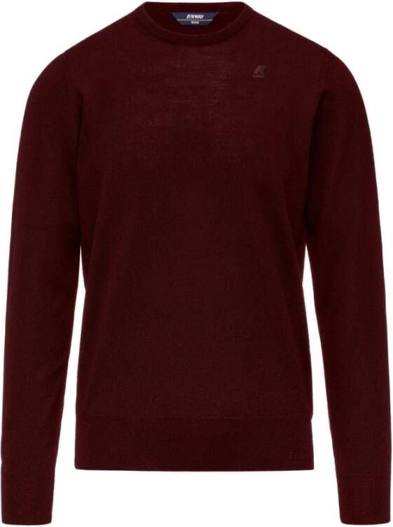 K-way Ronde hals gekweek K Way, Rood, Heren