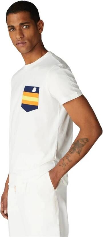 K-way Tape T shirt met zak K Way, Wit, Heren