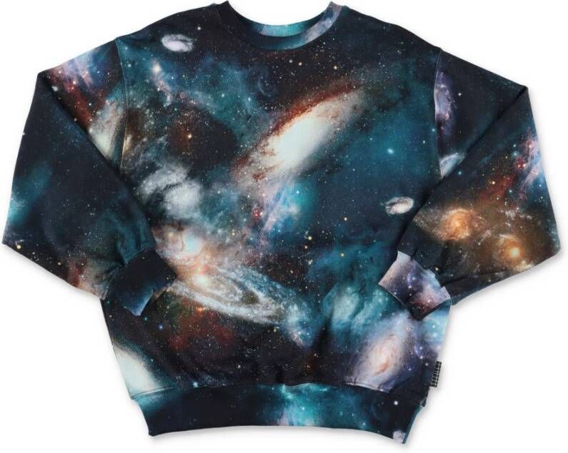 Molo Monti Blue Gedrukt Organic Cotton Sweatshirt , Blauw, Heren