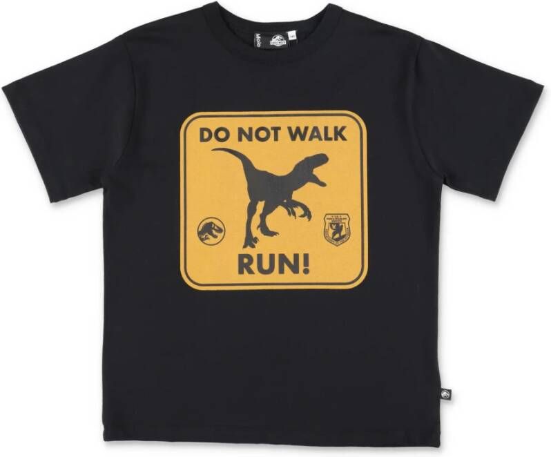 Molo Riley Black Cotton Jersey T shirt , Zwart, Heren