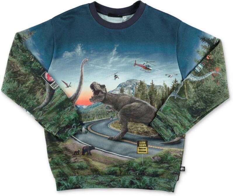 Molo Waarom Jurassic World Organic Cotton Sweatshirt , Blauw, Heren