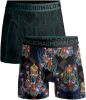 Muchachomalo Boxershorts 2 Pack Shorts Myth Indo Donkergroen online kopen