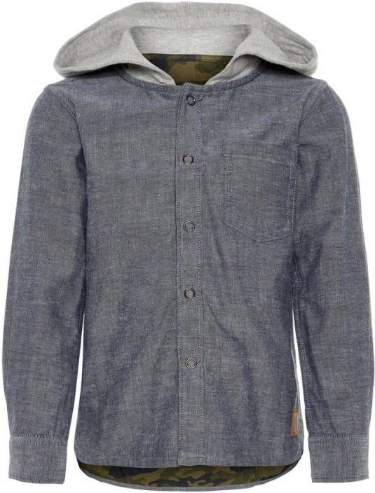 Name it ! Jongens Blouse Lange Mouw Maat 80 Grijs Katoen