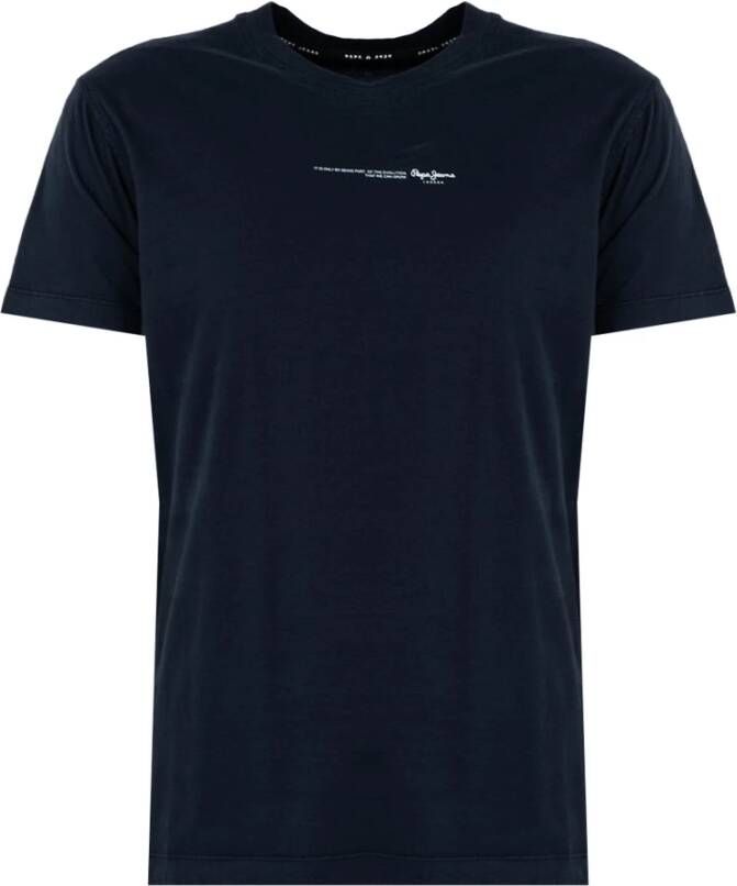 Pepe Jeans T shirts , Blauw, Heren