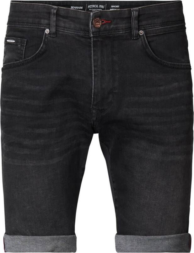 Petrol Denim Shorts Zwart Heren