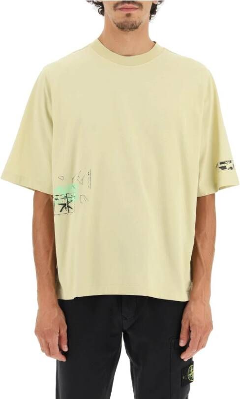Stone Island T Shirts , Beige, Heren