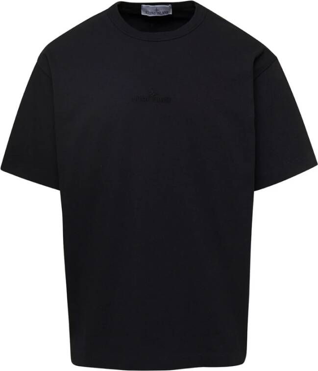 Stone Island T Shirts , Zwart, Heren