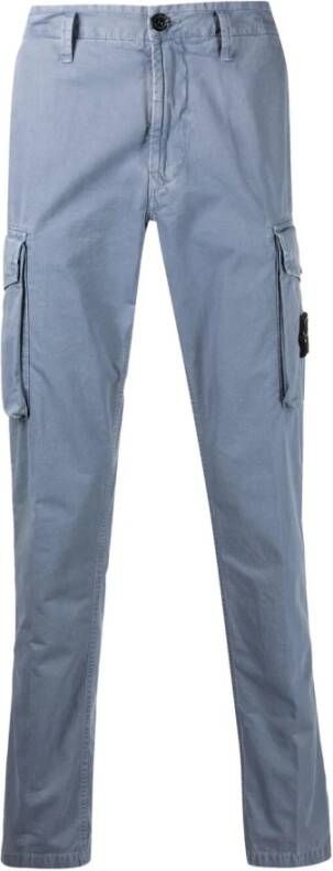Stone Island Taps toelopende broek , Blauw, Heren