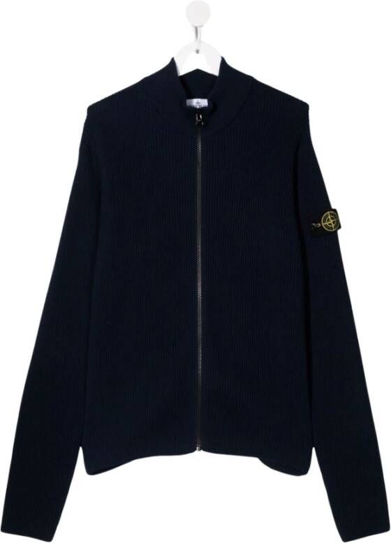 Stone Island Sweatshirt with Logo , Blauw, Heren