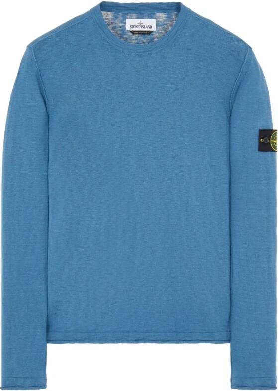 Stone Island Truien met ronde hals , Blauw, Heren