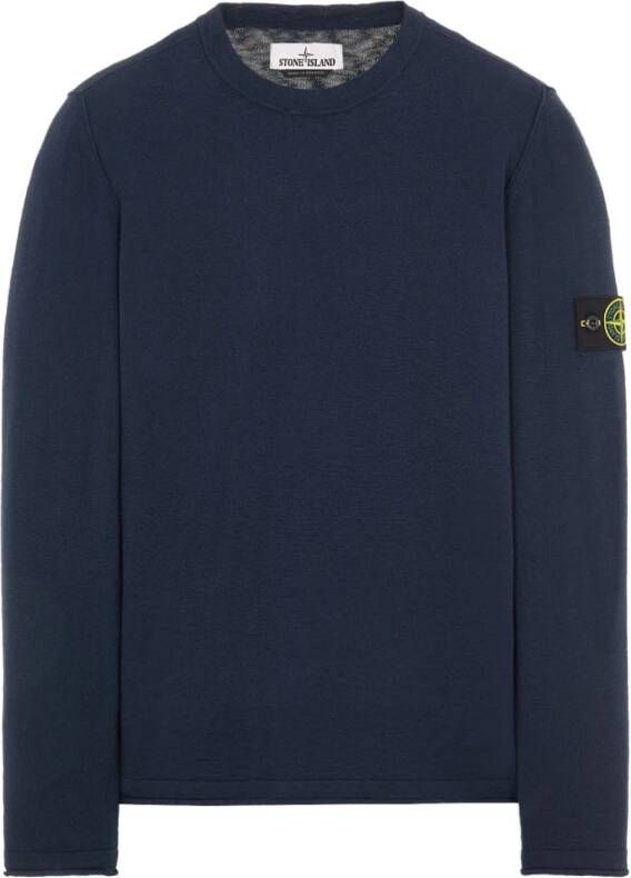 Stone Island Truien met ronde hals , Blauw, Heren