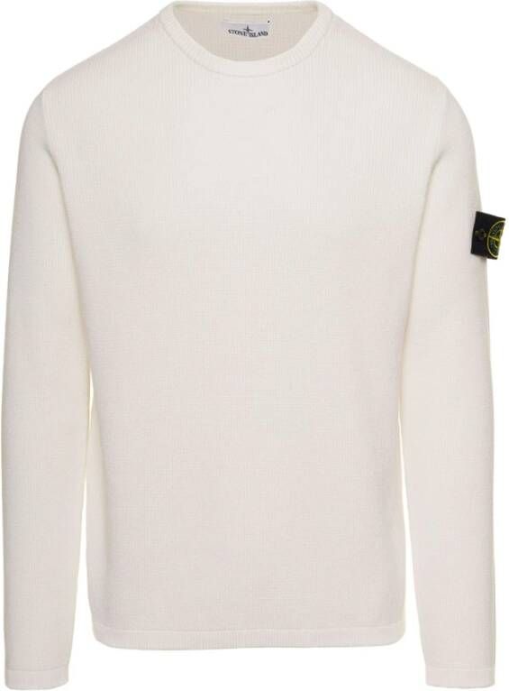 Stone Island Truien met ronde hals , Wit, Heren