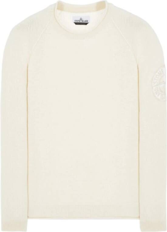 Stone Island Truien met ronde hals , Wit, Heren