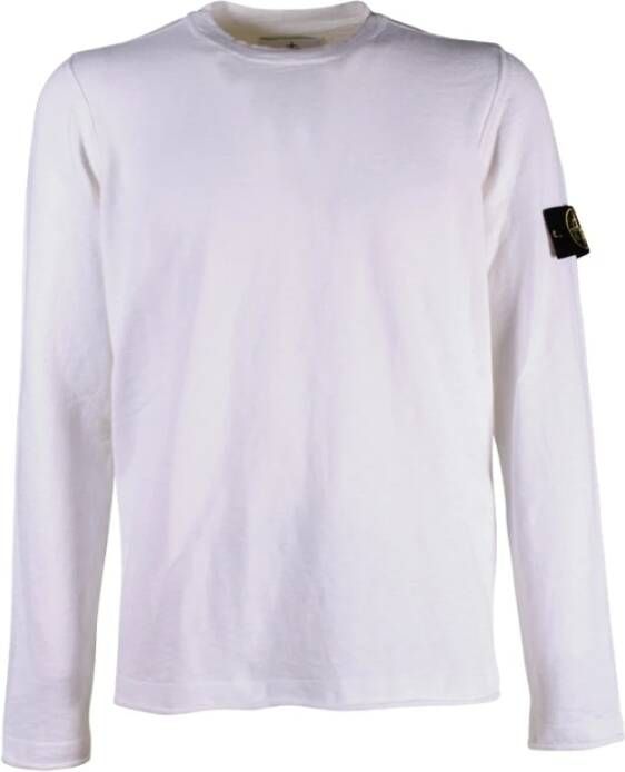 Stone Island Truien met ronde hals , Wit, Heren