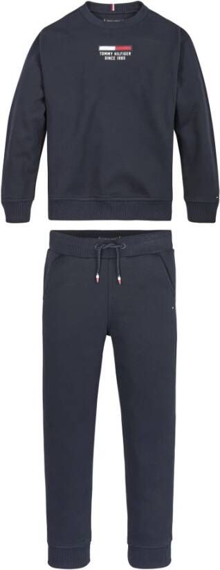 Tommy Hilfiger Flag Logo tracksuit donkerblauw Kb0Kb07664 DW5 , Blauw, Heren