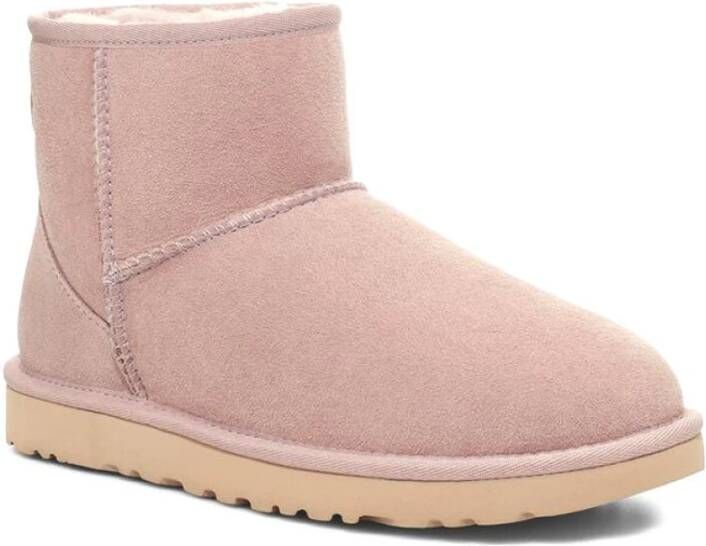 Ugg Classic Mini glanzende laars voor Grote Kinderen in Rose Grey,, Leder