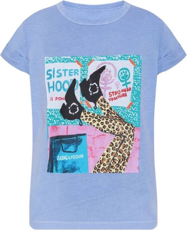 Zadig & Voltaire Anya T shirt , Blauw, Dames