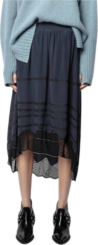 Zadig & Voltaire Joslin kanten rok , Blauw, Dames