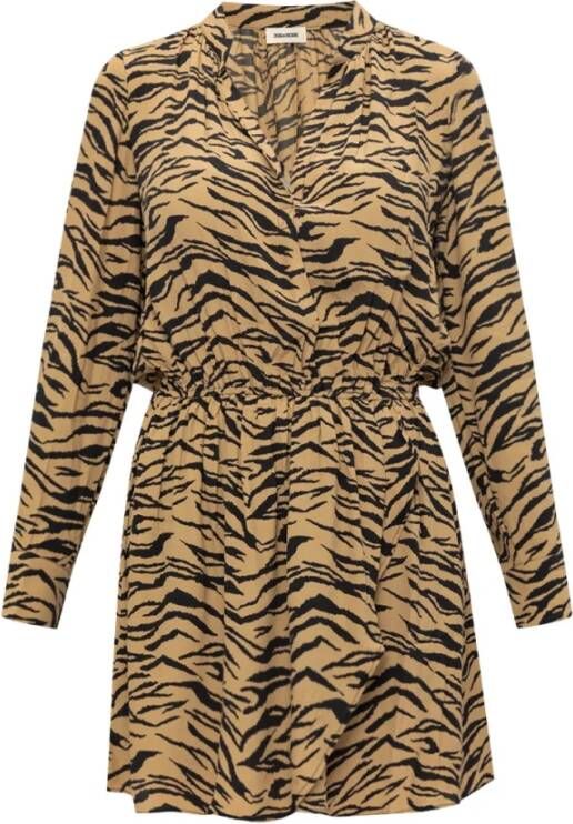 Zadig & Voltaire Rinka jurk met dierenmotief , Beige, Dames