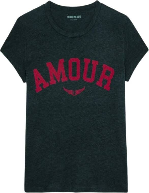 Zadig & Voltaire Walk Amour T Shirt , Blauw, Dames