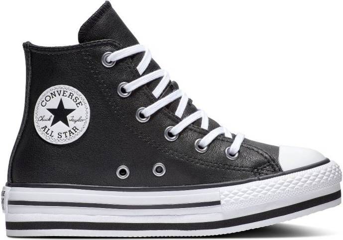 Converse Chuck Taylor All Star Platform EVA Hi leren sneakers met  plateauzool zwart/wit - Bambooz.nl