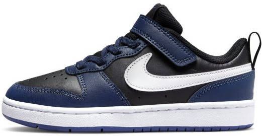 Nike court borough low 2 sneakers zwart/blauw kinderen