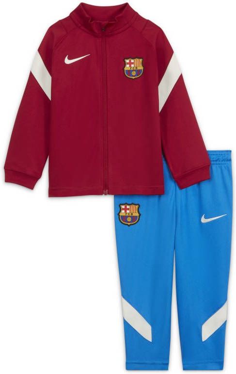 Nike FC Barcelona Strike Knit voetbaltrainingspak met Dri FIT voor baby's/peuters Rood