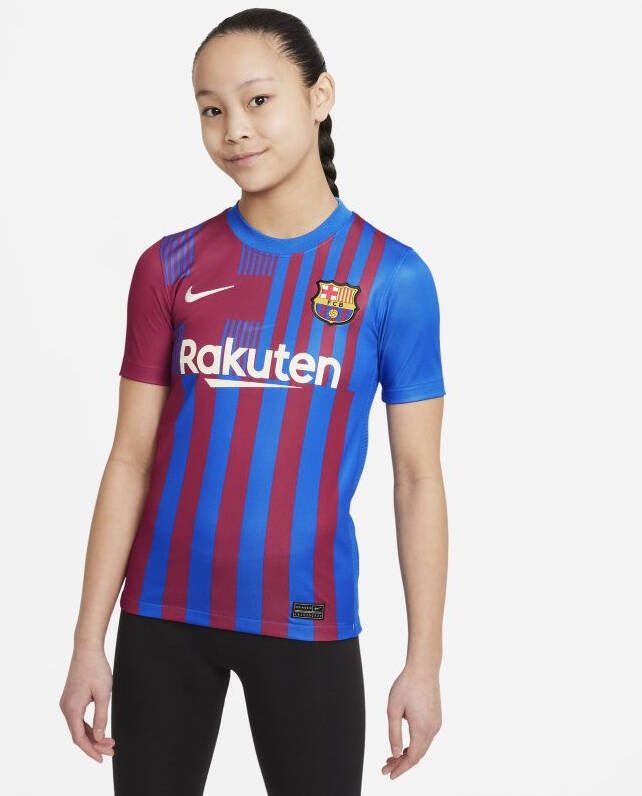 Nike Kids FC Barcelona 2021/22 Stadium Thuis Voetbalshirt voor kids Blauw
