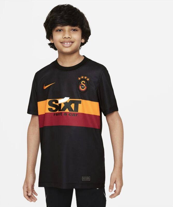 Nike Kids Galatasaray Uit Nike voetbaltop met Dri FIT en korte mouwen voor kids Zwart